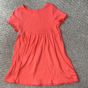 Cat & Jack Vibrant Coral Ribbed Dress